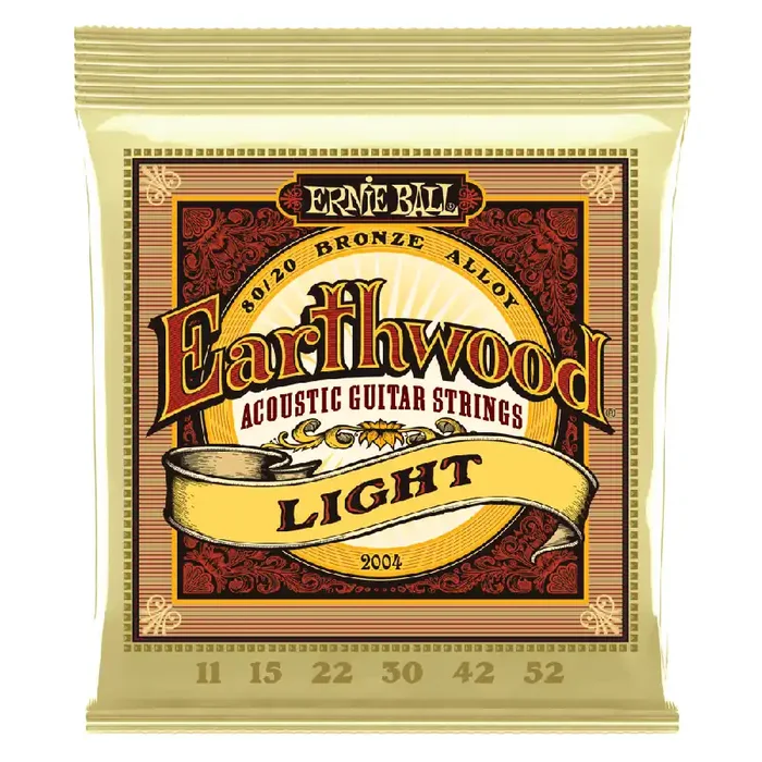 Ernie Ball Earthwood 80/20 Bronze 11-52 Acoustic Guitar Strings, Light