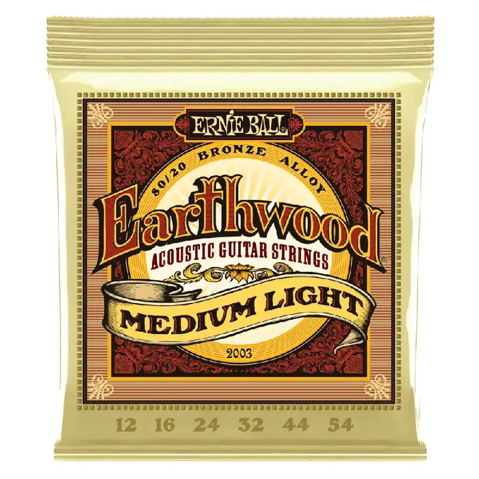Ernie Ball Earthwood 80/20 Bronze 12-54 Acoustic Guitar Strings, Medium-Light