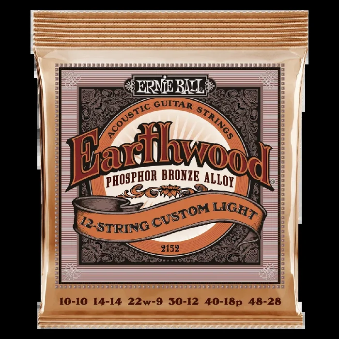 Ernie Ball Earthwood Custom 12-String Light Phosphor Bronze Acoustic Guitar Strings 10-48