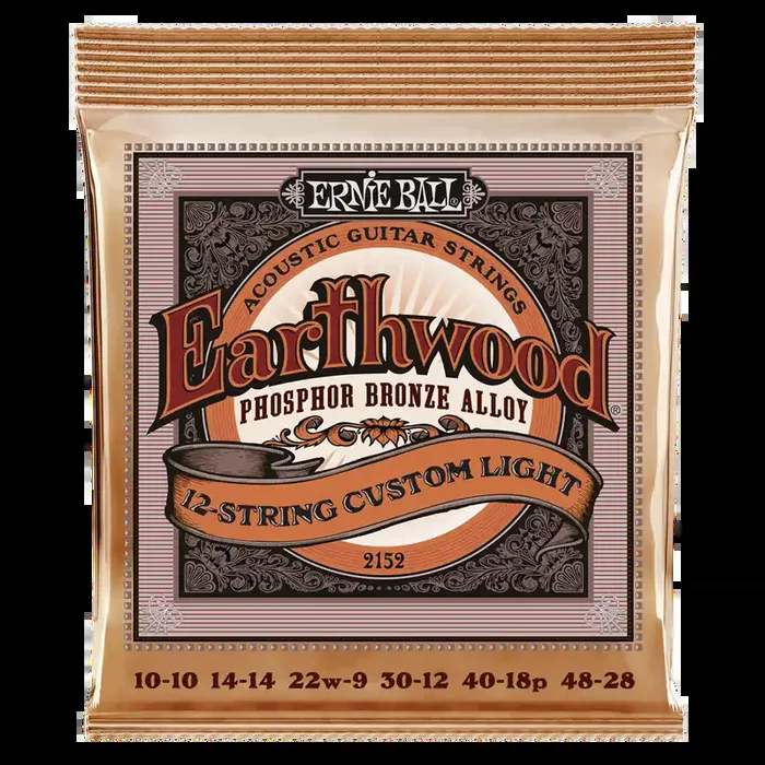 Ernie Ball Earthwood Custom Light Phosphor Bronze 12-String Acoustic Guitar Strings – 10-48
