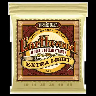 Ernie Ball Earthwood Extra Light 80/20 Bronze Acoustic Guitar Strings – 10-50