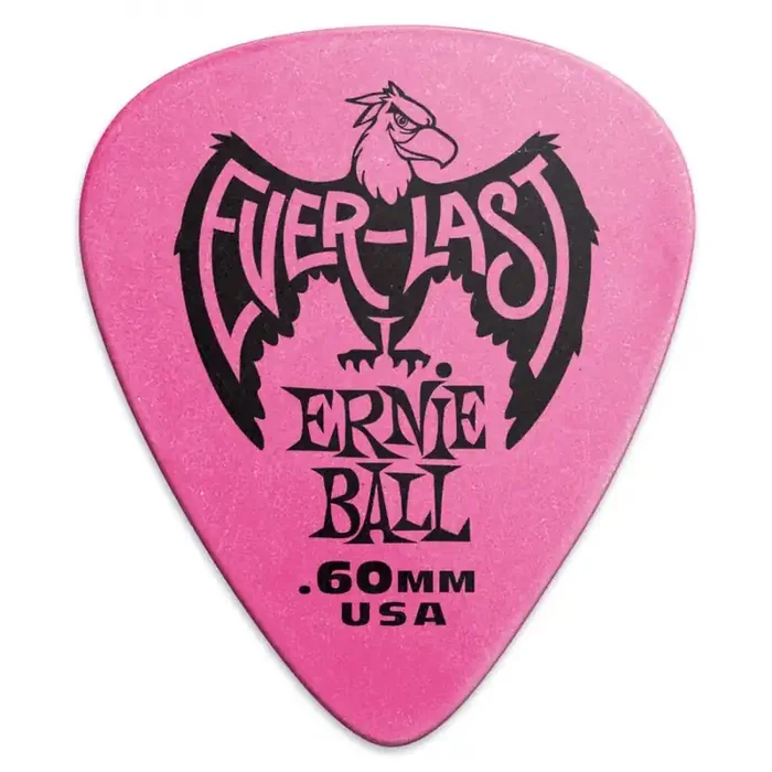 Ernie Ball Everlast Picks .60mm Pink, 12-Pack