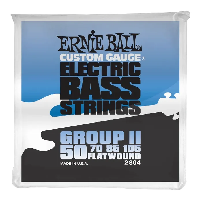 Ernie Ball FLATS Group 2 Flatwound 50-105 Bass Guitar Strings, Long Scale [P02804]