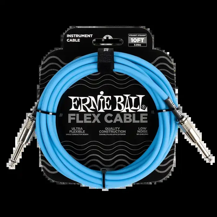 Ernie Ball Flex Instrument Cable 10ft – Blue