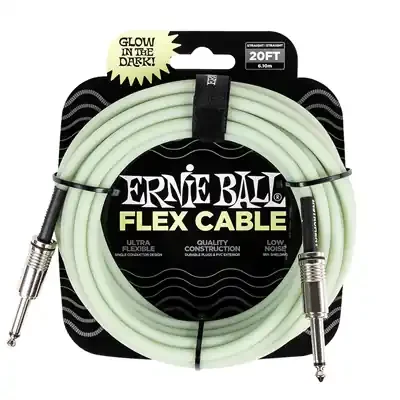 Ernie Ball Flex Instrument Cable 20ft – Glow-in-the-Dark
