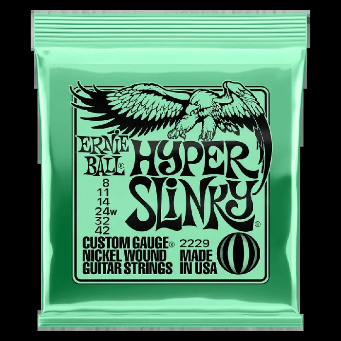 Ernie Ball Hyper Slinky Nickel Wound Electric Guitar Strings 8 – 42 Gauge
