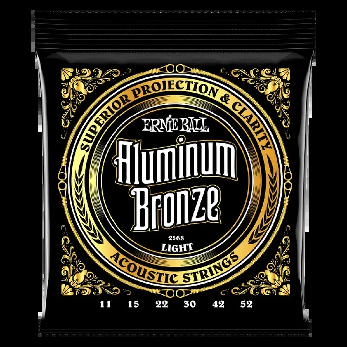 Ernie Ball Light Aluminum Bronze Acoustic Guitar Strings, 11-52 Gauge
