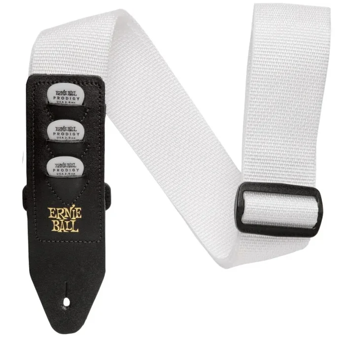 Ernie Ball Pickholder Polypro Strap – White