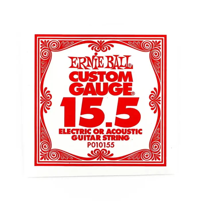 Ernie Ball Plain Steel 15.5 (.0155″) Single Guitar String