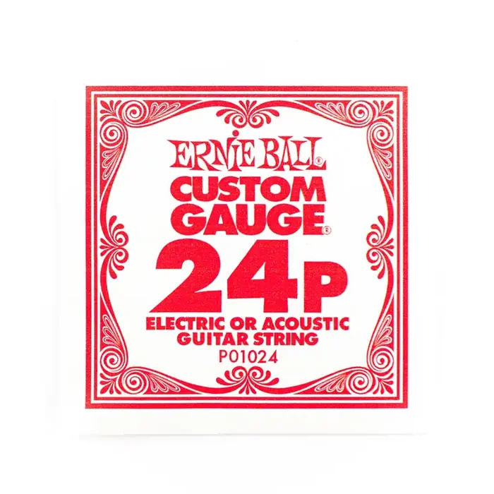 Ernie Ball Plain Steel 24 (.024″) Single Guitar String