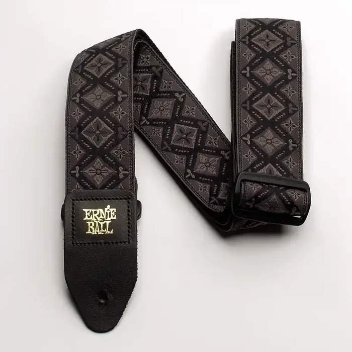 Ernie Ball Polypro Jacquard Guitar Strap, Regal Black