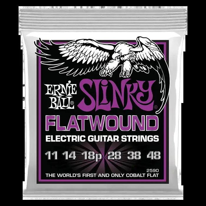 Ernie Ball Power Slinky Cobalt Flatwound Electric Guitar Strings 11 – 48