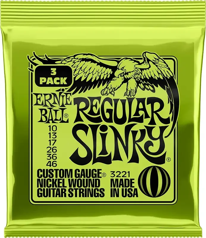 Ernie Ball Regular Slinky Electric Guitar Strings – 10-46 (3 Pack)