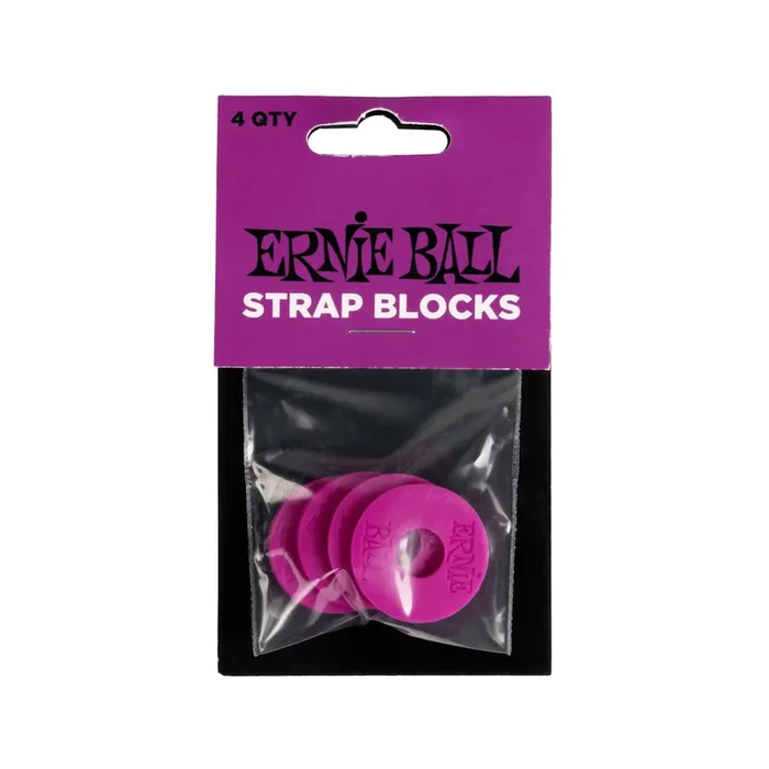 Ernie Ball Rubber Strap Blocks, 4-Pack, Purple