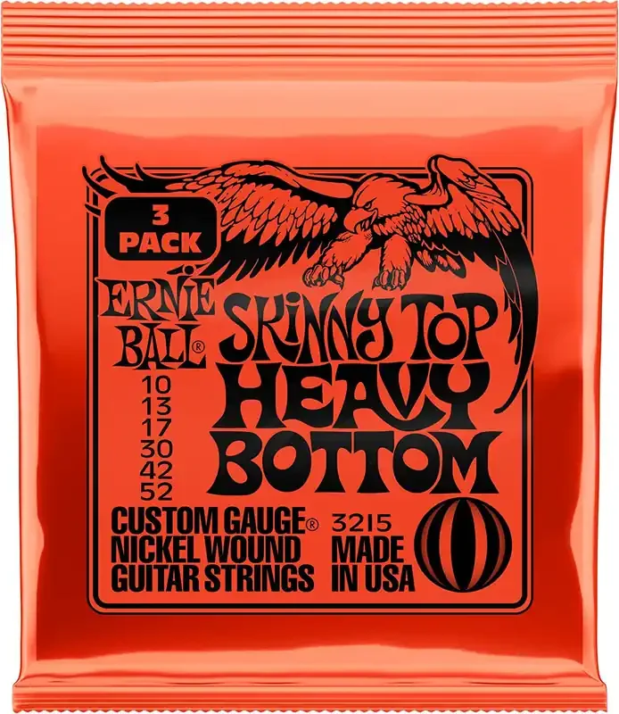 Ernie Ball Skinny Top Heavy Bottom Electric Guitar Strings – 10-52 (3 Pack)
