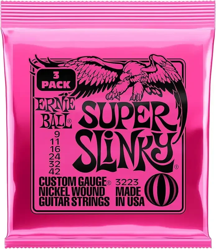 Ernie Ball Super Slinky Electric Guitar Strings – 09-42 (3 Pack)