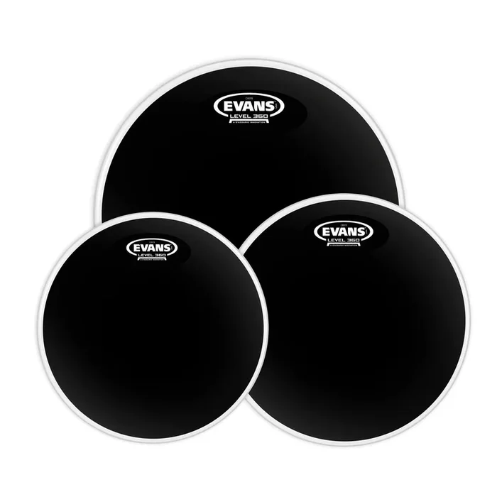 Evans Black Chrome Tompack, Standard (12 inch, 13 inch, 16 inch) *SKIN ONLY*