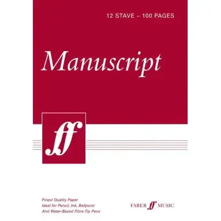 Faber Music Manuscript A4 12-stave 100pp (white pad)