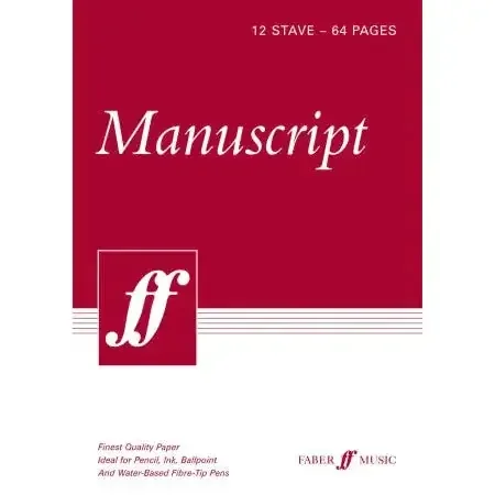Faber Music Manuscript A4 12-stave 64pp (spiral white)