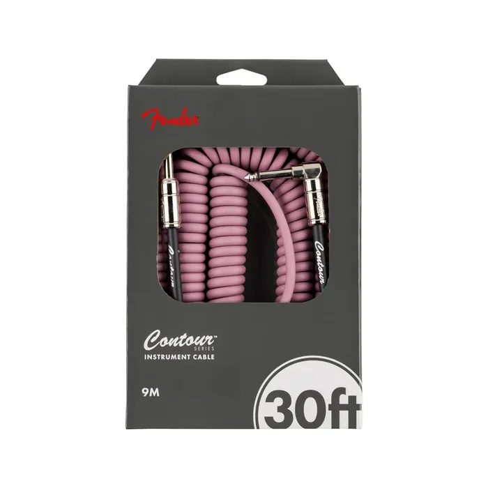 Fender 30FT Contour Series Coil Instrument Cable, Burgundy Mist