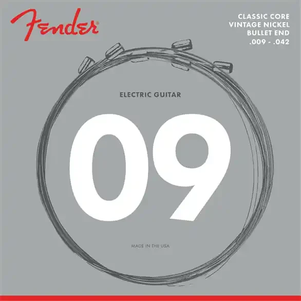 Fender 3155L Classic Round Core Bullets 9-42 Pure Nickel Electric Guitar Strings