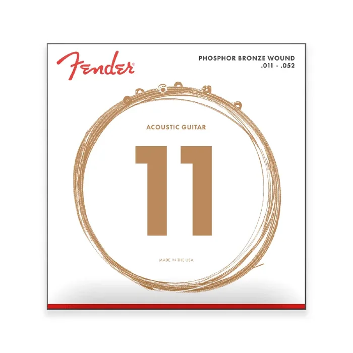 Fender 60CL Phosphor Bronze 11-52 Acoustic Guitar Strings, Custom Light