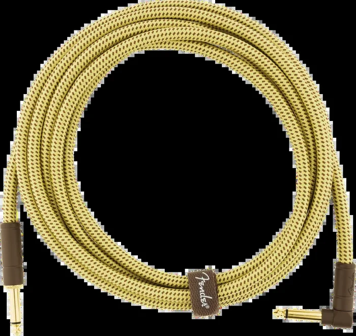Fender Deluxe Series 10′ Instrument Cable, Straight / Angled, Tweed