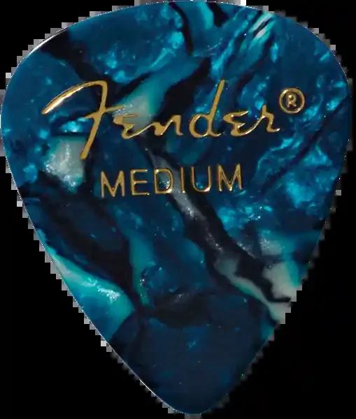 Fender Premium Celluloid Guitar Picks 351 Shape, Ocean Turquoise, Medium, 12-Pack