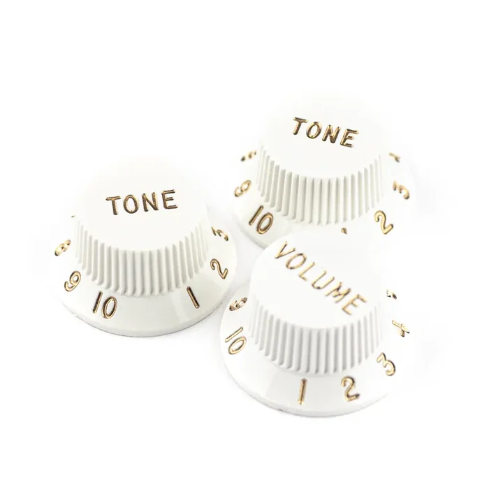 Fender Stratocaster Control Knobs Set, Volume & 2x Tone, White
