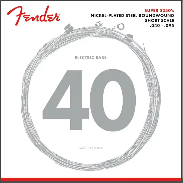 Fender Super Bass Nickel Wound 40-95 Bass Guitar Strings, Short Scale [5250XL]