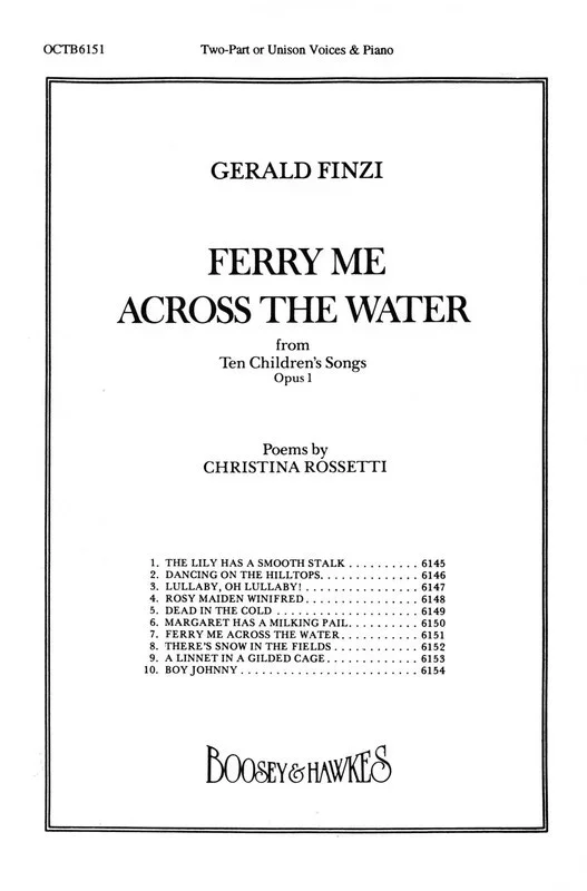 Ferry Me Across The Water Unison (Octavo)