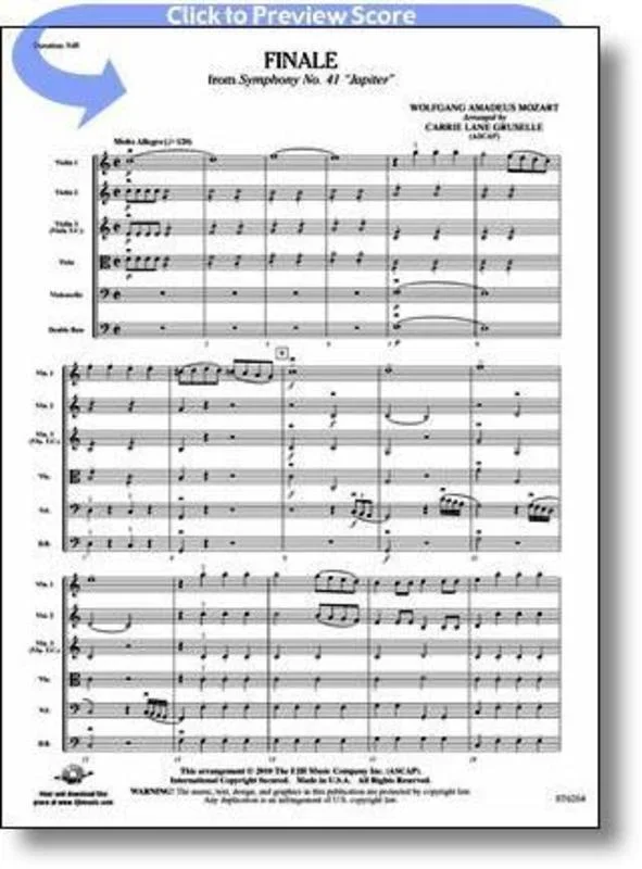 Finale From Symphony No 41 Jupiter So Score/Parts
