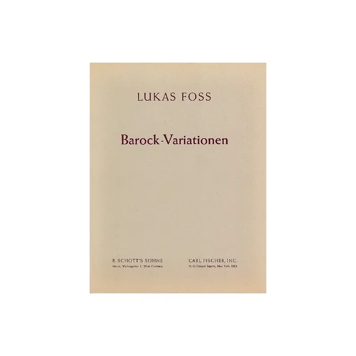 Foss, Lukas – Baroque Variations