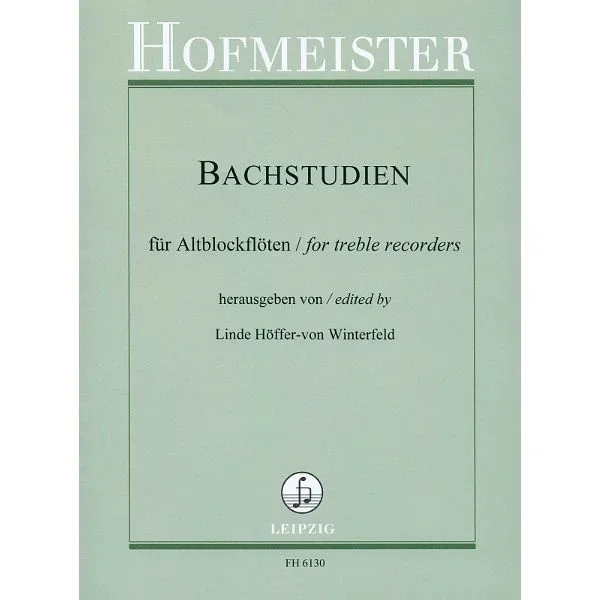 Friedrich Hofmeister Verlag Bachstudien Altblockflöte