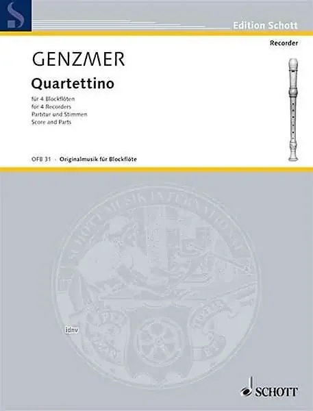 Genzmer Quartettino for 4 Recorders