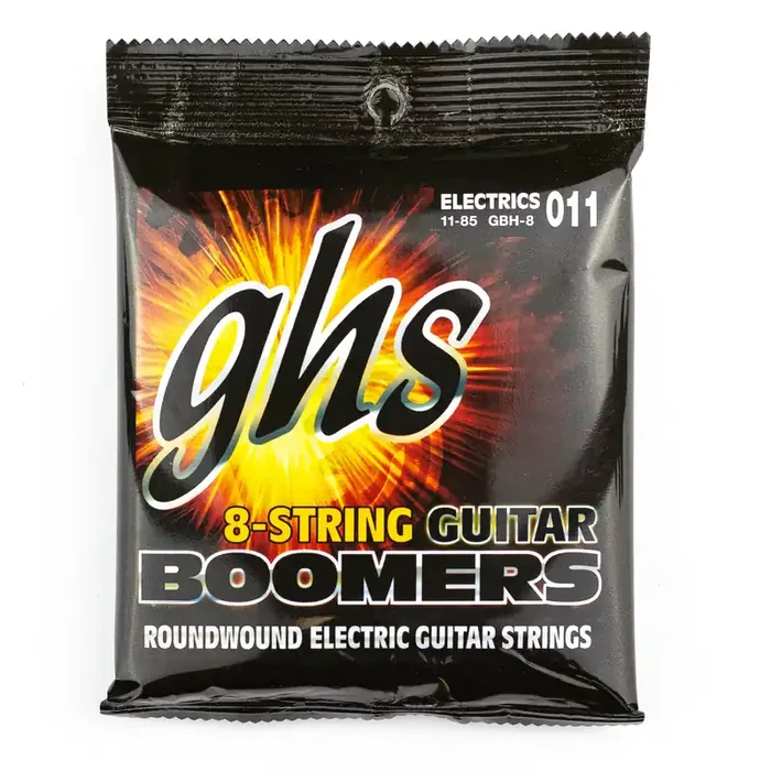 GHS Boomers Dynamite Nickel Alloy 8-String 11-85 Electric Guitar Strings, Heavy