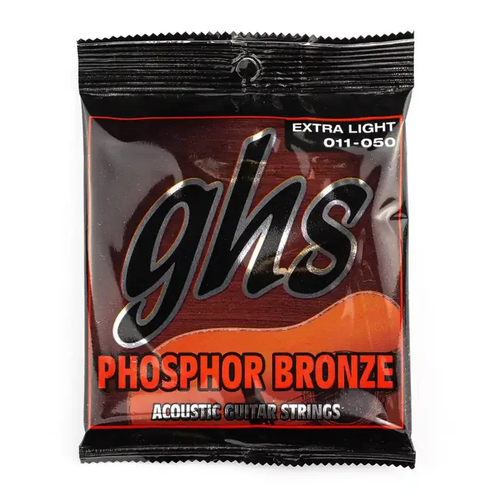 GHS Phosphor Bronze 11-50 Acoustic Guitar Strings, Custom Light