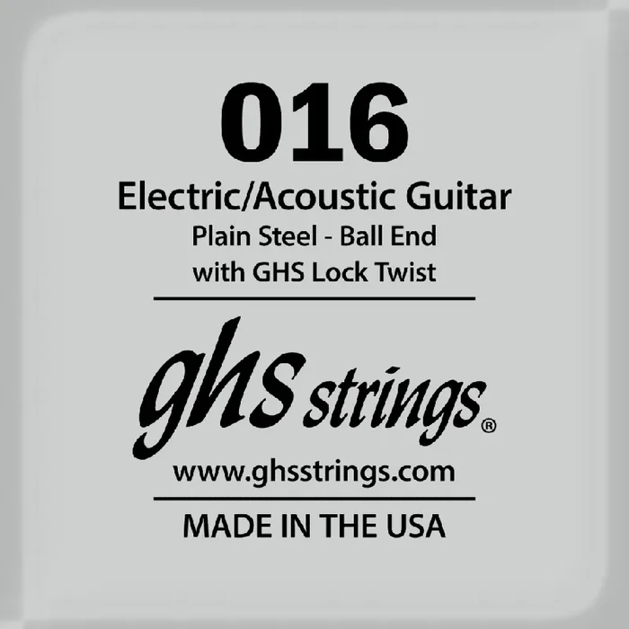 GHS Plain Steel 16 (.016″) Electric/Acoustic Guitar Single String