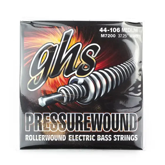 GHS Pressure Wound Alloy-52 44-106 Bass Guitar Strings, Long Scale [M7200]