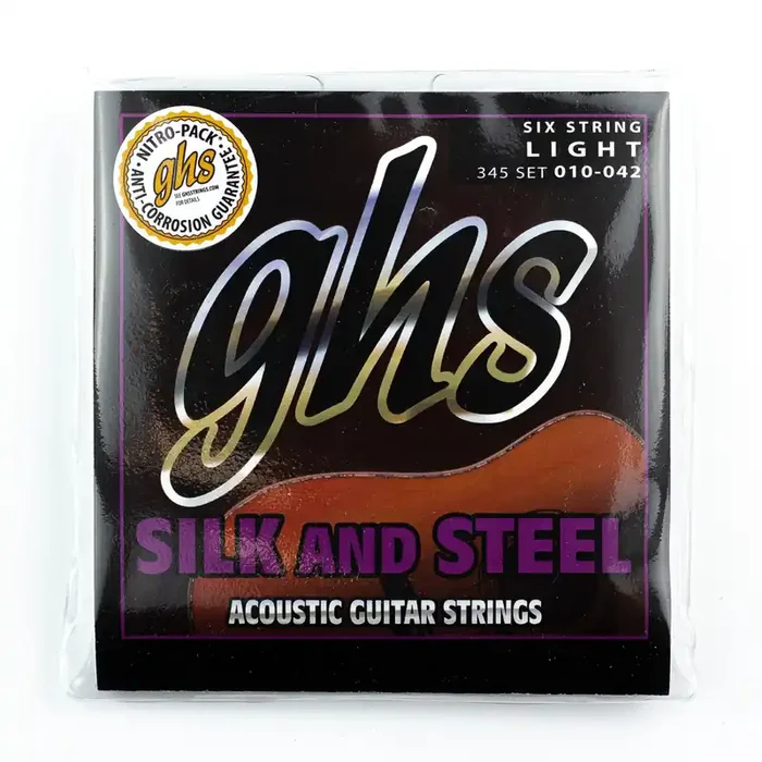 GHS Silk & Steel Silver-Plated Copper 10-42 Acoustic Guitar Strings
