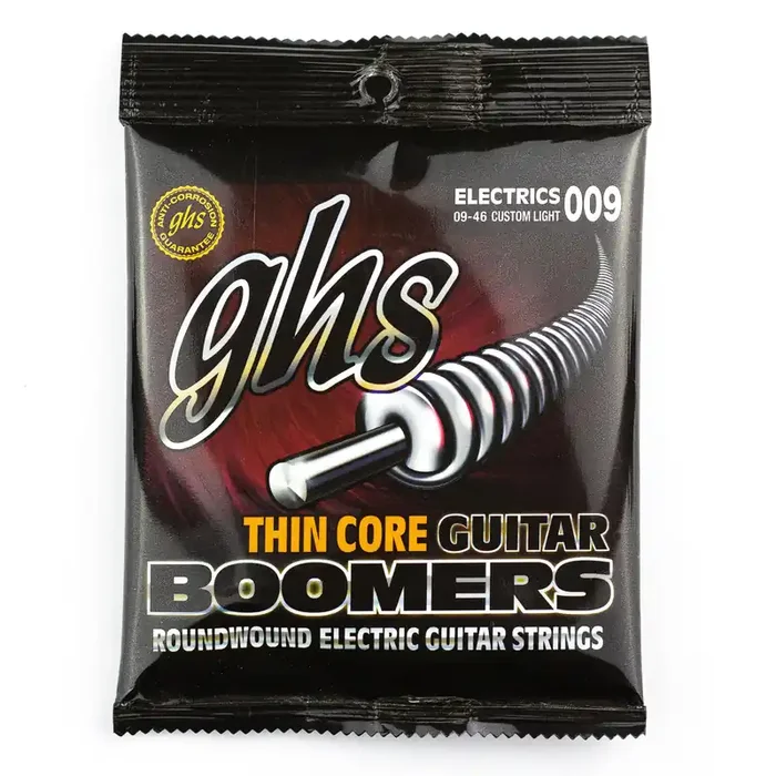 GHS Thin Core Boomers Nickel-Plated Steel 9-46 Electric Guitar Strings, Custom Light