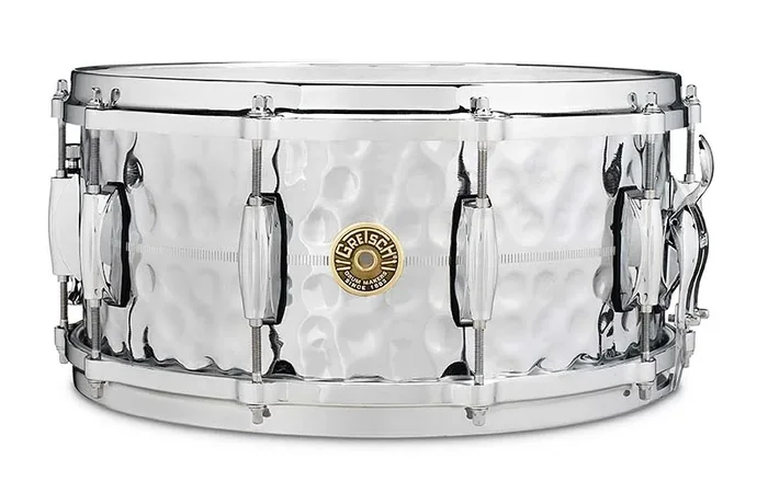 Gretsch USA Custom 6.5×14 Hammered Chrome Over Brass Snare Drum