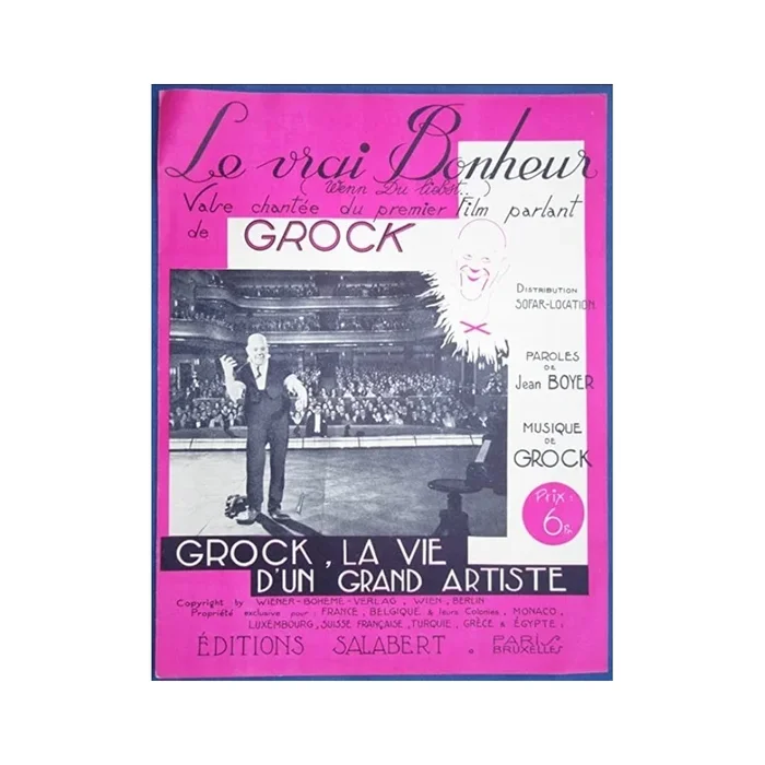 Grock – Vrai Bonheur Chant-Piano