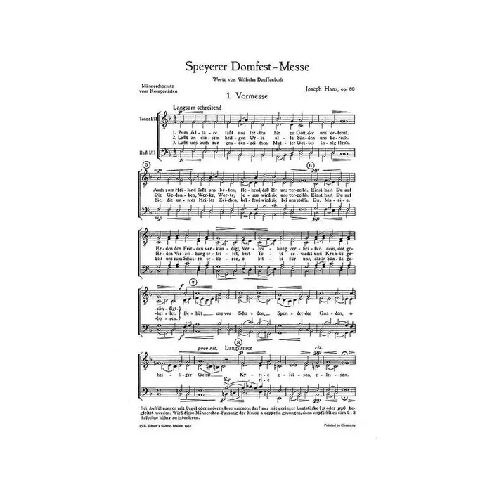 Haas, Joseph – Speyerer Domfestmesse op. 80