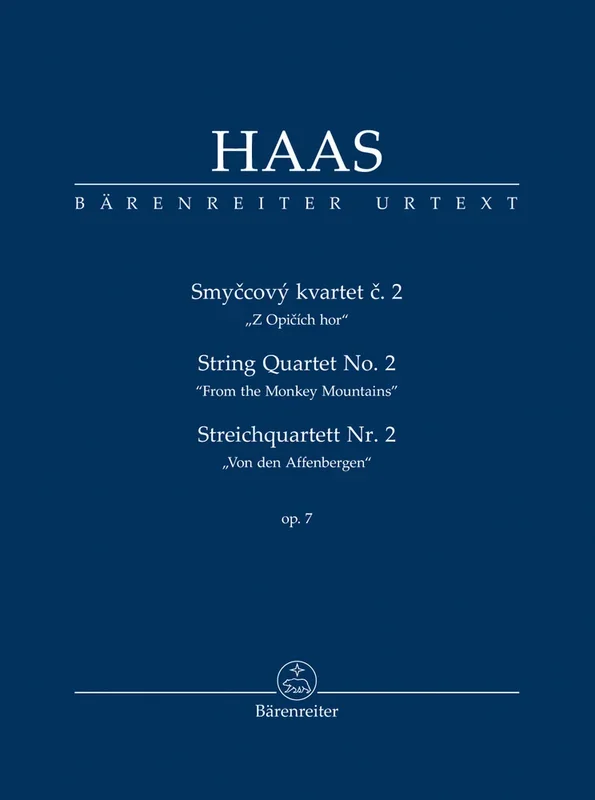 Haas, Pavel – String Quartet No.2, Op.7 (From the Monkey Mountains) (Urtext).
