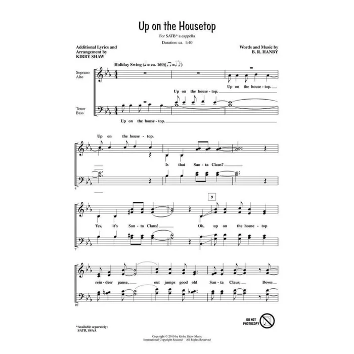 Hanby, Benjamin – Up on the Housetop