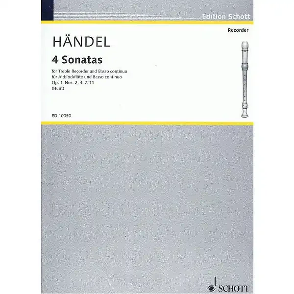 Handel 4 Sonatas for Treble Recorder and Basso Continuo