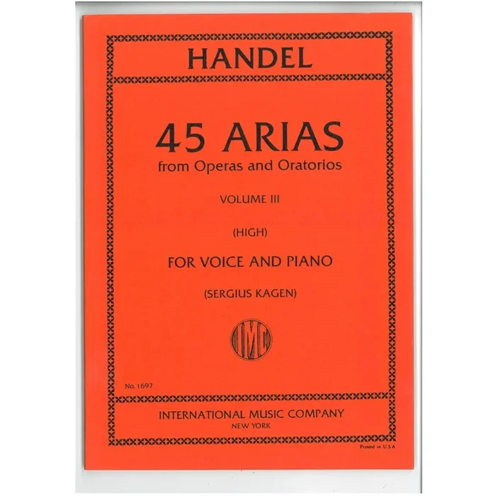 Handel, George Frideric – 45 ARIAS III H.Vce Pft