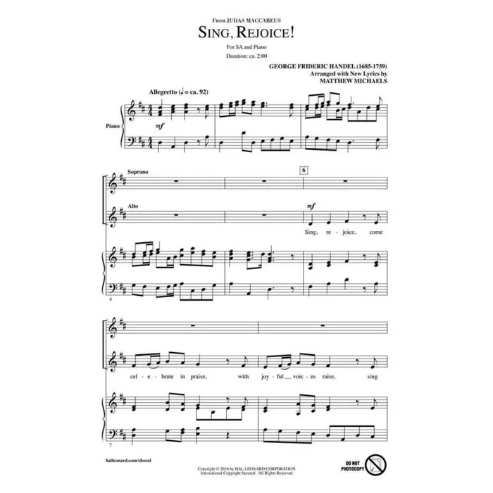 Handel, George Frideric – Sing, Rejoice!