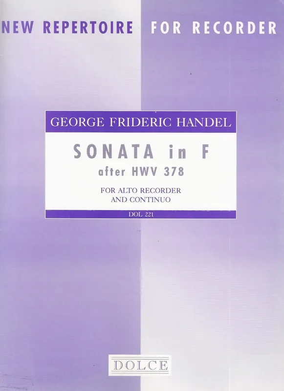 Handel Sonata in F Major for Treble Recorder and Basso Continuo